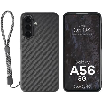 Etui BIZON Case CarbO MagSafe do Samsung Galaxy A56 5G Czarny