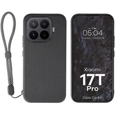 Etui BIZON Case CarbO MagSafe do Xiaomi 17T Pro Czarny