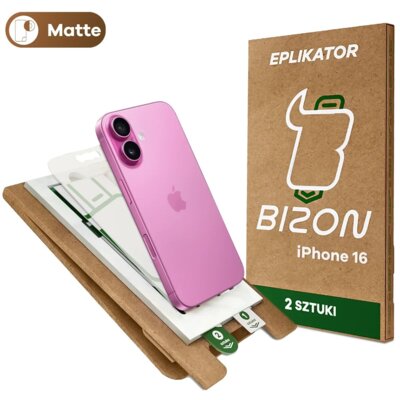 Folia ochronna BIZON Eplikator Film Matte do Apple iPhone 16 (2 szt.)