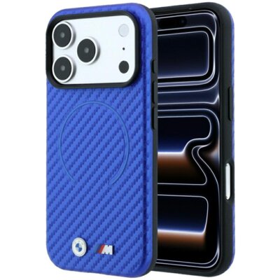 Etui BMW M Carbon Printed Ring MagSafe do Apple iPhone 17 Pro Max/18 Pro Max Niebieski