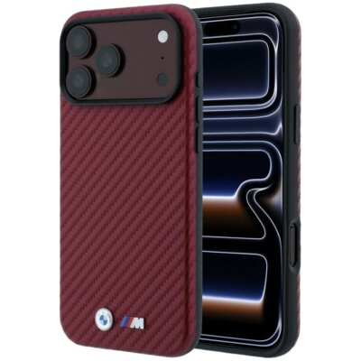 Etui BMW M Carbon Metal Logo MagSafe do Apple iPhone 17 Pro Max/18 Pro Max Bordowy