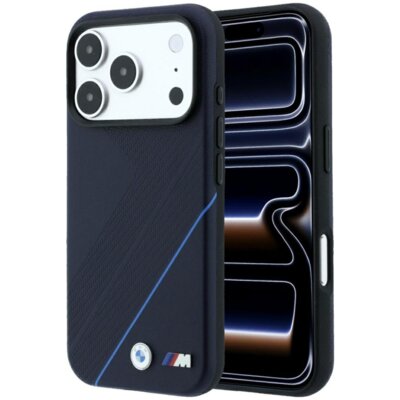 Etui BMW M Tire Track Blue Line MagSafe do Apple iPhone 17 Pro Max/18 Pro Max Granatowy