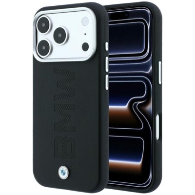 Etui BMW Sign Deboss Quilted Metal Logo MagSafe do Apple iPhone 17 Pro /18 Pro Czarny