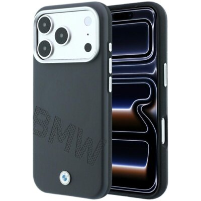 Etui BMW Sign Inclined Deboss Letters MagSafe do Apple iPhone 17 Pro Max/18 Pro Max Szary