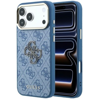 Etui GUESS 4G & Big Resin Logo do Apple iPhone 17 Pro Max/18 Pro Max Jasnoniebieski