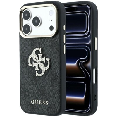Etui GUESS 4G & Big Strass Logo do Apple iPhone 17 Pro Max/18 Pro Max Czarny