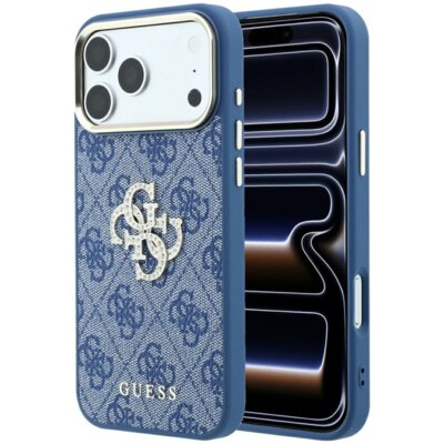 Etui GUESS 4G & Big Strass Logo do Apple iPhone 17 Pro Max/18 Pro Max Niebieski