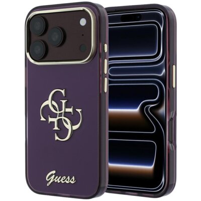 Etui GUESS IML 4G Script Metal do Apple iPhone 17 Pro/18 Pro Burgundowy
