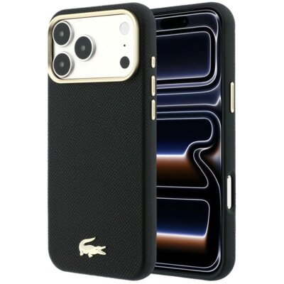 Etui LACOSTE Champs Elysees Embossed MagSafe do Apple iPhone 17 Pro Max/18 Pro Max Czarny