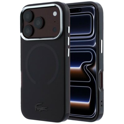 Etui LACOSTE IML Frosted MagSafe do Apple iPhone 17 Pro/18 Pro Burgundowy