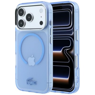 Etui LACOSTE IML Frosted MagSafe do Apple iPhone 17 Pro Max/18 Pro Max Niebieski