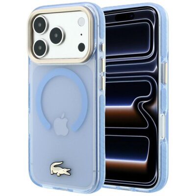 Etui LACOSTE IML Shockproof Gold Logo MagSafe do Apple iPhone 17 Pro Max/18 Pro Max Niebieski