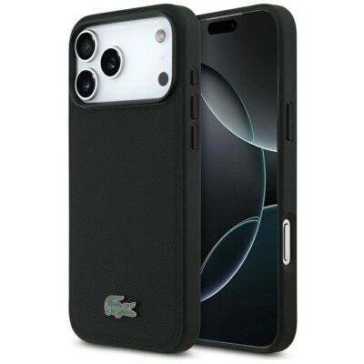 Etui LACOSTE Petit Pique Lacquer Logo MagSafe do Apple iPhone 17 Pro Max/18 Pro Max Czarny