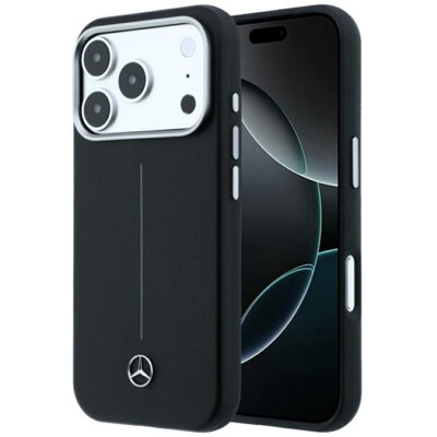 Etui MERCEDES Leather Semi Wrap Iconic Line MagSafe do Apple iPhone 17 Pro Max/18 Pro Max Czarny