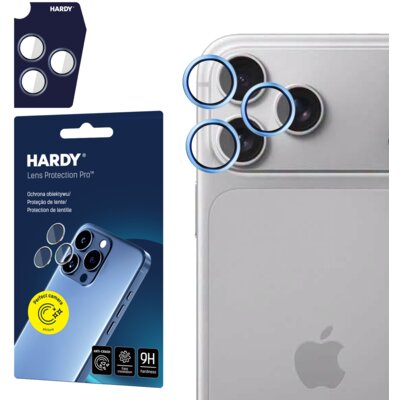 Szkło hartowane na obiektyw 3MK Hardy Lens Protection Pro Light Blue do Apple iPhone 18 Pro/18 Pro Max