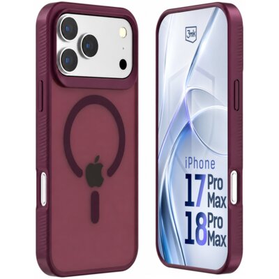 Etui 3MK Hardy Hazy Magcase MagSafe do Apple iPhone 17 Pro Max/18 Pro Max Ciemna wiśnia
