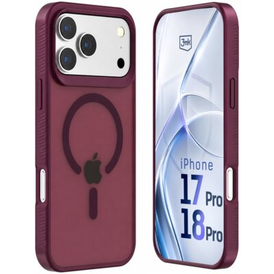 Etui 3MK Hardy Hazy Magcase MagSafe do Apple iPhone 17 Pro/18 Pro Ciemna wiśnia