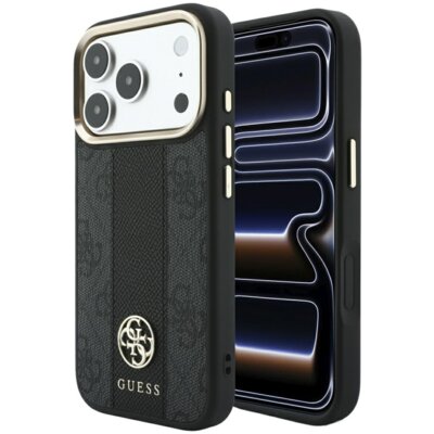Etui GUESS 4G with Stripe Round and Classic Logos MagSafe do Apple iPhone 17 Pro Max/18 Pro Max Czarny