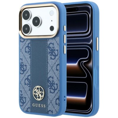 Etui GUESS 4G with Stripe Round and Classic Logos MagSafe do Apple iPhone 17 Pro Max/18 Pro Max Niebieski