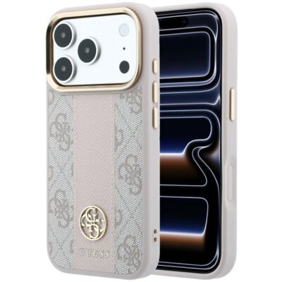 Etui GUESS 4G with Stripe Round and Classic Logos MagSafe do Apple iPhone 17 Pro Max/18 Pro Max Różowy