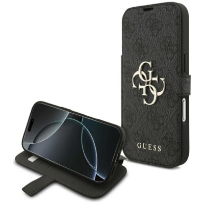 Etui GUESS Book 4G Metal Logo do Apple iPhone 17 Pro/18 Pro Czarny