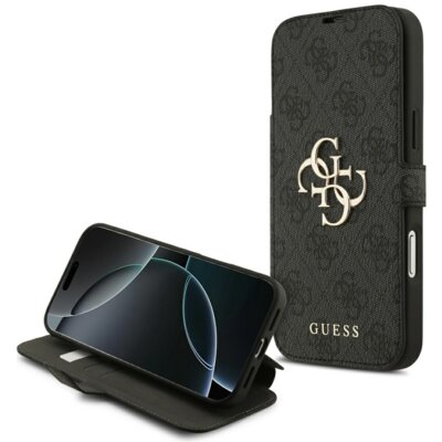 Etui GUESS Book 4G Metal Logo do Apple iPhone 17 Pro Max/18 Pro Max Czarny