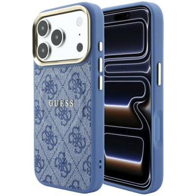 Etui GUESS Embossed 4G Classic MagSafe do Apple iPhone 17 Pro Max/18 Pro Max Niebieski