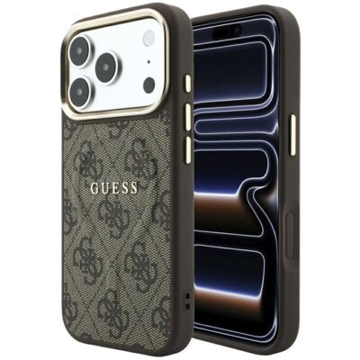 Etui GUESS Embossed 4G Classic MagSafe do Apple iPhone 17 Pro Max/18 Pro Max Brązowy