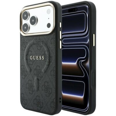 Etui GUESS Embossed 4G Classic MagSafe do Apple iPhone 17 Pro/18 Pro Czarny