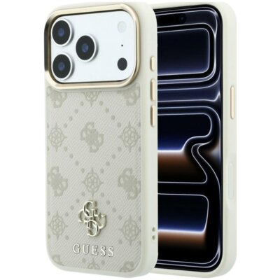 Etui GUESS Peony 4G Small Logo MagSafe do Apple iPhone 17 Pro Max/18 Pro Max Beżowy