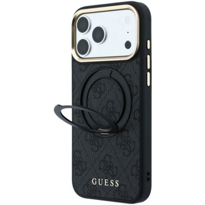 Etui GUESS Ring Stand 360 4G Classic Logo MagSafe do Apple iPhone 17 Pro/18 Pro Czarny