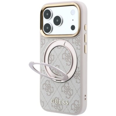 Etui GUESS Ring Stand 360 4G Classic Logo MagSafe do Apple iPhone 17 Pro Max/18 Pro Max Różowy