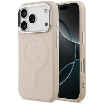 Etui KARL LAGERFELD Embossed Open Ring RSG Logo MagSafe do Apple iPhone 17 Pro/18 Pro Różowy