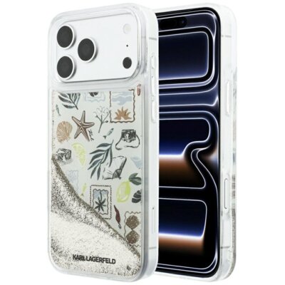 Etui KARL LAGERFELD Liquid Glitter Beach & Sand do Apple iPhone 17 Pro Max/18 Pro Max Beżowy
