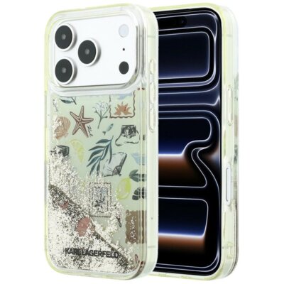 Etui KARL LAGERFELD Liquid Glitter Beach & Sand do Apple iPhone 17 Pro/18 Pro Beżowy