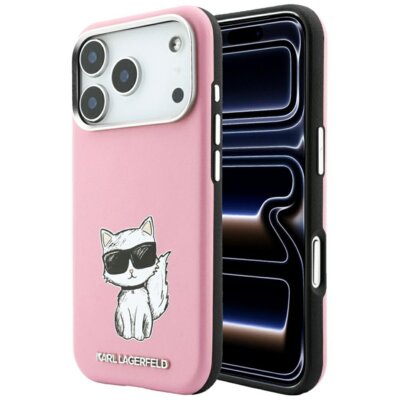 Etui KARL LAGERFELD Smooth Choupette Sketch MagSafe do Apple iPhone 17 Pro/18 Pro Różowy
