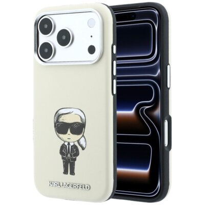 Etui KARL LAGERFELD Smooth Ikonik Sketch MagSafe do Apple iPhone 17 Pro/18 Pro Beżowy