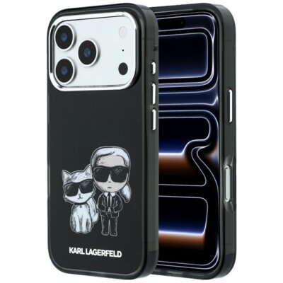 Etui KARL LAGERFELD Smooth Karl & Choupette Bodies Sketch MagSafe do Apple iPhone 17 Pro/18 Pro Czarny