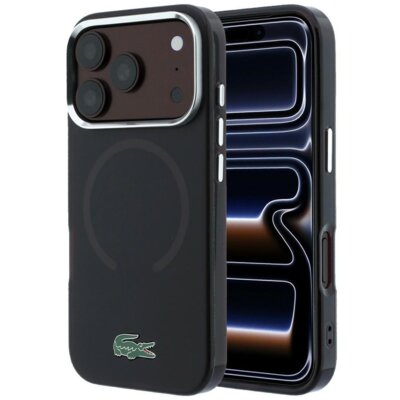 Etui LACOSTE IML Frosted Laquer Logo MagSafe do Apple iPhone 17 Pro Max/18 Pro Max Burgundowy