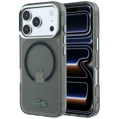 Etui LACOSTE IML Frosted Laquer Logo MagSafe do Apple iPhone 17 Pro Max/18 Pro Max Czarny