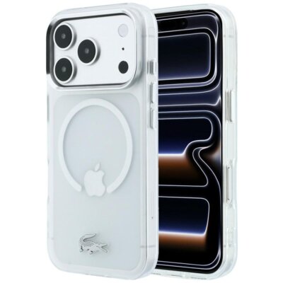 Etui LACOSTE IML Frosted MagSafe do Apple iPhone 17 Pro Max/18 Pro Max Przezroczysty