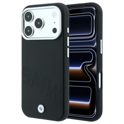 Etui BMW Sign Inclined Deboss Letters MagSafe do Apple iPhone 17 Pro Max/18 Pro Max Czarny