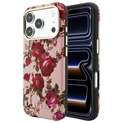 Etui GUESS Blossom Roses Print MagSafe do Apple iPhone 17 Pro Max/18 Pro Max Różowy