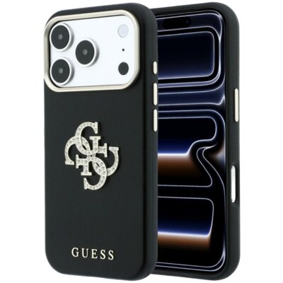 Etui GUESS Smooth & Big Strass Logo do Apple iPhone 17 Pro/18 Pro Czarny