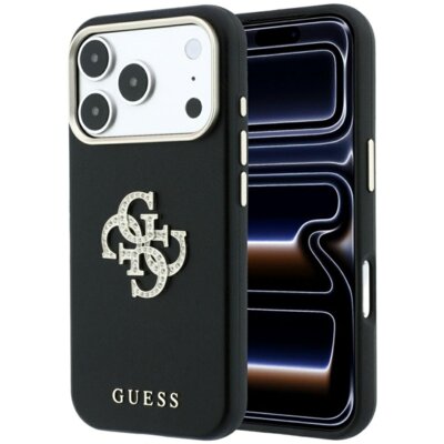 Etui GUESS Smooth & Big Strass Logo do Apple iPhone 17 Pro Max/18 Pro Max Czarny