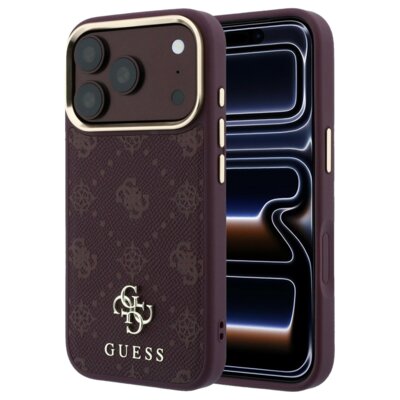 Etui GUESS Peony 4G Small Logo MagSafe do Apple iPhone 17 Pro Max/18 Pro Max Burgundowy