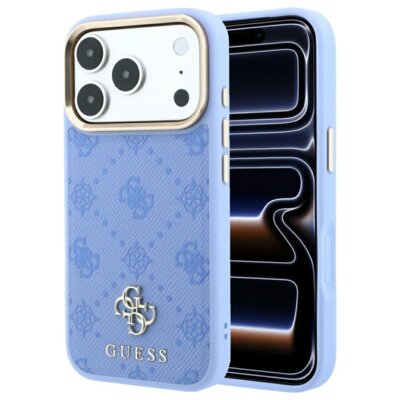 Etui GUESS Peony 4G Small Logo MagSafe do Apple iPhone 17 Pro Max/18 Pro Max Jasnoniebieski