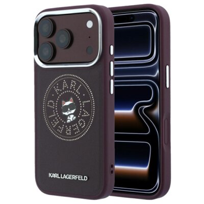 Etui KARL LAGERFELD Point & Choupette Sketch MagSafe do Apple iPhone 17 Pro/18 Pro Burgundowy