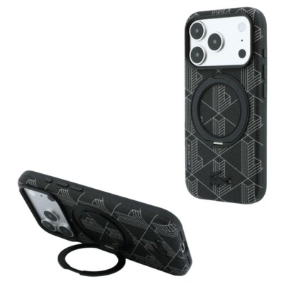 Etui LACOSTE Blend with Ring Stand MagSafe do Apple iPhone 17 Pro Max/18 Pro Max Czarny