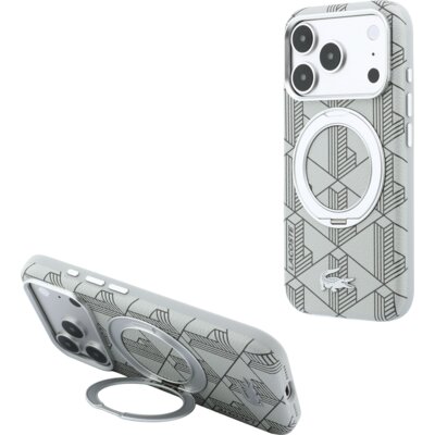 Etui LACOSTE Blend with Ring Stand MagSafe do Apple iPhone 17 Pro/18 Pro Szary